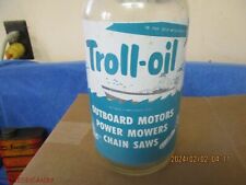 Rare Vintage Troll-Oil Western Oil Outboard Motor Mower Chainsaw Glass Bottle Qt picture
