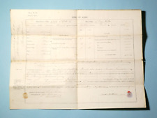 1861 Bill of Sale Shares £125 Schooner Mary Ant Whitby Official Document #HBW picture