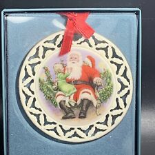 VTG  LENOX 1991 Santa’s Portrait Series Child Wish Lap Christmas Ornament w Box picture