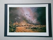 VINTAGE AVIATION ART PRINT: HAWKER TYPHOONS AT FALAISE POCKET BY FRANK WOOTTON picture
