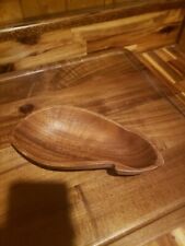 Vintage Wooden Bowl, Trinkets, Spoon Holder. Made In Phillipines. picture