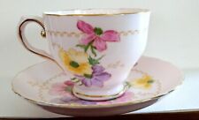 Fine Bone China From England - Teacup & Saucer - Tuscan Montrose Floral Pattern  picture