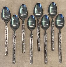 8 Pc Lot Vintage Nasco COSTELLANO Teaspoons National Stainless MCM Roses 6 3/8