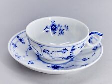 ROYAL COPENHAGEN Blue Fluted Lace Tea Cup & Saucer Set 1889-1922 MINT Cond R014E picture