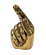 Vintage Unique Solid Brass Hand Pointing Index Finger Desk Ornament/Paperweight picture