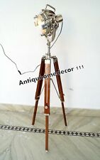 Floor Lamp Searchlight Hollywood Studio Spotlight Decorative Brown Wooden Tripod picture