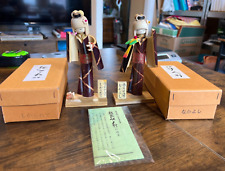VTG Japanese Handmade Fukui Bamboo Echizen Dolls Original Boxes, VG Condition. picture