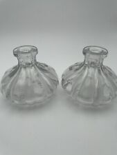 Set Of 2 Vintage Lady Berkshire Clear Fluted Glass Perfume Cologne Vanity Bottle picture