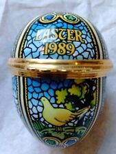 Vintage Easter Egg Hinged Trinket Box Halcyon Days Enamels 1989  picture