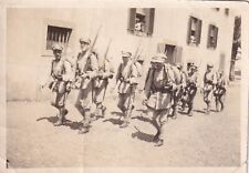 Original WWI Snapshot Photo RUSSIAN EASTERN SOLDIERS MARCHING WITH RIFLES 481 picture
