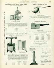 Catalog Page Ad Sausage Stuffers Cleavers Meat Hooks HG Lipscomb Nashville 1913 picture