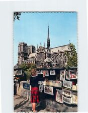 Postcard Left Bank Quay and Notre Dame Cathedral Paris France picture