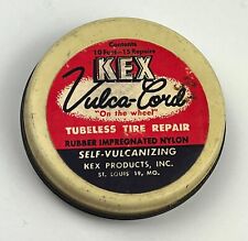 Kex Vulca-Cord Tubeless Tire Repair Tin Vintage Collectable picture