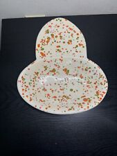 Vintage 1970s Ceramic Atomic Splatter Speckled Spoon Rest Red And Green 10.5x9 picture