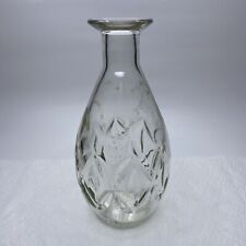 VTG 1960s Clear Glass Decanter Liquor Bottle Diamond Pattern. AD picture