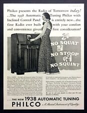 1938 Philco 116XX Radio photo No Squat/Squint Automatic Tuning vintage print ad picture