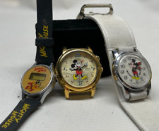 Lot of 3 Vintage Mickey Mouse Wristwatches Lorus, Mighty Mouse LCD, Bradley picture