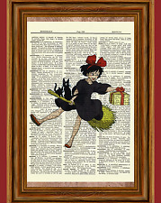 Kiki's Delivery Service Dictionary Art Print Poster Picture Anime Kiki Ghibli picture