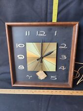 Vintage Lanshire MCM Wall Clock New With Tag Parts Repair Only picture