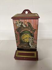Vtg Match Stick Tin Wall Dispenser Retro Holder Mice Country Kitchen Collectible picture