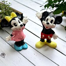Rare Vintage Disney Mickey And Minnie Mouse Ceramic Figurine Set - Disney Japan picture