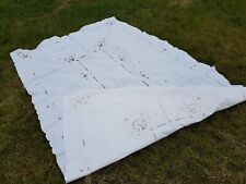 Amazing large  antique embroidered cream coloured tablecloth c1920 picture