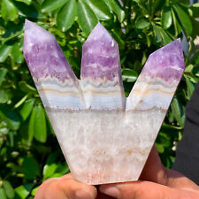 386G Natural agateAmethystsymbiosis Multi pointed obelisk crystal aura healing picture