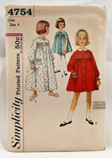 1960s Simplicity Sewing Pattern 4754 Girls Smock & Robe 2 Lengths Sz 4 Vntg 7983 picture
