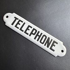 COLLECTABLE VINTAGE ANTIQUE 15CM ENAMEL PORCELAIN 'TELEPHONE' BADGE PLAQUE SIGN picture