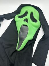 Vintage SCREAM Ghost Face Mask Fun World Div Gen 2 POLY Shroud Green picture