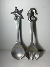 Vintage Mariposa 1992 Pewter Starfish & Seahorse Serving Utensils 11.5 in. picture