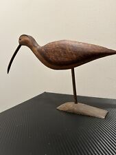 Vintage Hand Carved Shore Bird Decoy Curlew Signed By Sam McKamie picture