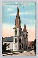 Littleton NH-New Hampshire, Congregational Church, Vintage c1921 Postcard picture