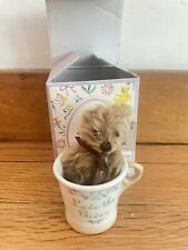 Tiny Teddy Wishes GUND Teddy Bears Mini Teddy Bear in a cup. Genuine Mohair. picture