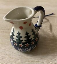 Wiza Polish Pottery Christmas Ornament Holiday Decor Pitcher Brand New picture