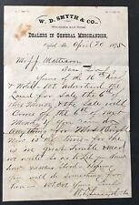1875  W. D. SMYTH & CO Oxford Alabama  Re: Needy Mrs. Wright Land Quick Sale picture