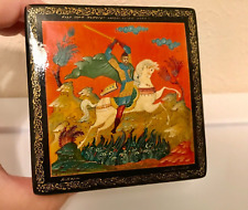 🔥 AUTHENTIC USSR MSTERA 1980’s KNIGHT ILYA MUROMETS LACQUER BOX SIGNED picture