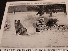 Vtg 1913 THE HOLIDAY MESSENGER Bringing Home Christmas Tree Photo Advertisement picture