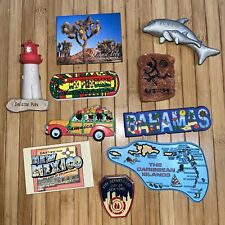 Vintage refrigerator magnets, stack of 10magnets.Bagamas, Cley Criters, Jamaica picture