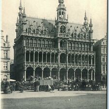 c1910s Brussels Maison du Roi Sharp Collotype Photo Postcard Street Market A40 picture