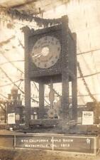WATSONVILLE, CA California Apple Show RPPC Clock Display 1913 Antique Postcard picture