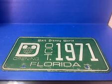 RARE  VTG Walt Disney World GREEN License Plate Opening October 1971  picture