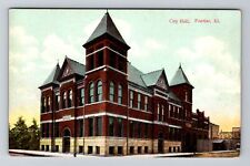 Pontiac IL-Illinois, City Hall, Antique Vintage Souvenir Postcard picture