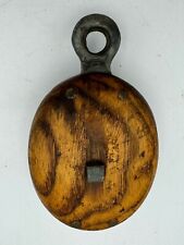 Vintage Wooden Ships Single Pulley Block picture