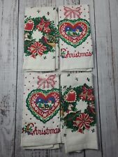 VINTAGE FRANCO CHRISTMAS TOWELS LOT OF 4 picture