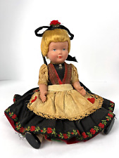 Vintage Collectible Plastic Toy Handmade Wig Doll Celluloid Clothes 22 cm picture