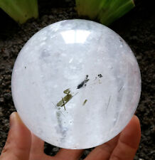 2.71LB 96mm Big Green Hair Sphere Natural Green Tourmaline Rainbow Quartz Ball  picture
