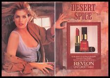 Revlon Cosmetic 1990s Print Advertisement (2 pages) 1990 Cindy Crawford Model picture