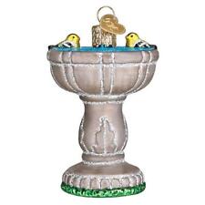 Birds Playing in Birdbath Christmas Holiday Ornament picture