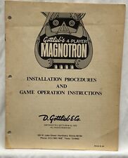 ORIGINAL-GOTTLIEB-MAGNOTRON-INSTALLATION PROCEDURES & OPERATION INSTRUCTIONS picture